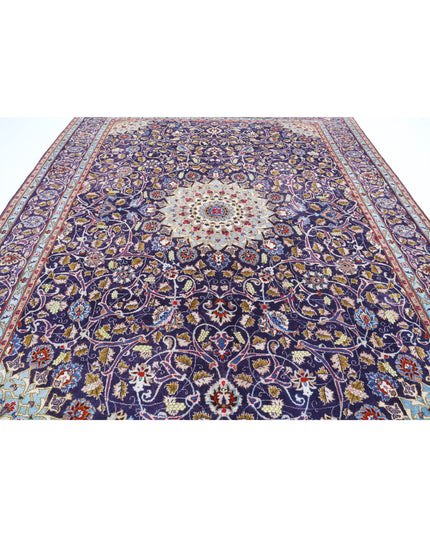 Kashan 9' 8" X 12' 4" Hand Knotted Wool Rug 9' 8" X 12' 4" (295 X 376) / Blue / Wool