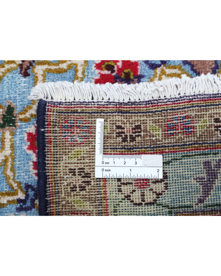 Kashan 9' 8" X 12' 4" Hand Knotted Wool Rug 9' 8" X 12' 4" (295 X 376) / Blue / Wool