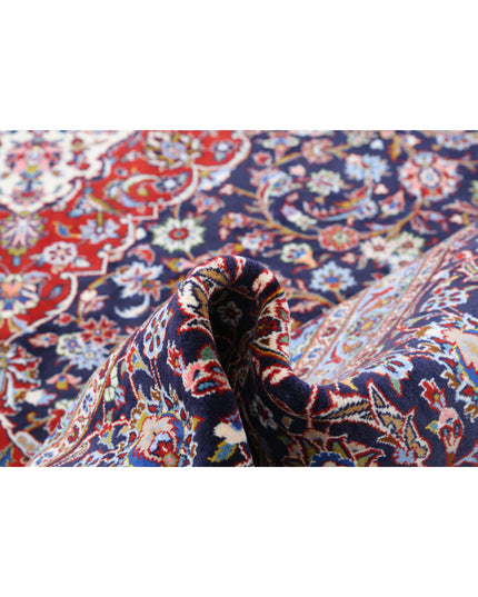 Kashan 9' 9" X 13' 8" Hand Knotted Wool Rug 9' 9" X 13' 8" (297 X 417) / Blue / Wool