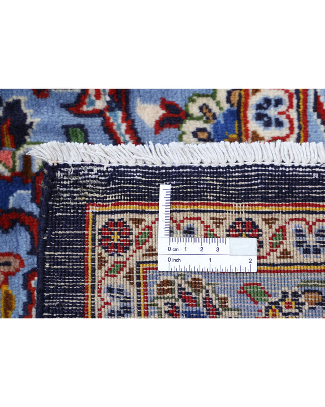 Kashan 9' 9" X 13' 8" Hand Knotted Wool Rug 9' 9" X 13' 8" (297 X 417) / Blue / Wool