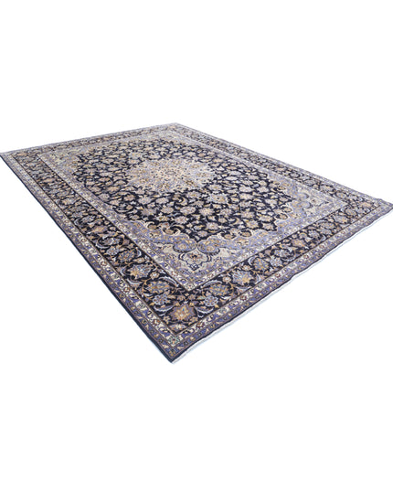 Kashan 9' 7" X 12' 8" Hand Knotted Wool Rug 9' 7" X 12' 8" (292 X 386) / Black / Wool