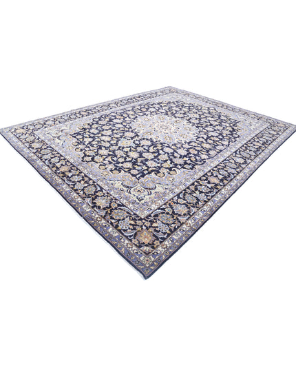 Kashan 9' 7" X 12' 8" Hand Knotted Wool Rug 9' 7" X 12' 8" (292 X 386) / Black / Wool