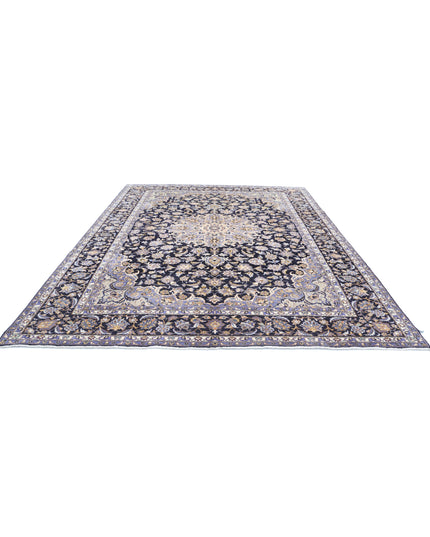 Kashan 9' 7" X 12' 8" Hand Knotted Wool Rug 9' 7" X 12' 8" (292 X 386) / Black / Wool