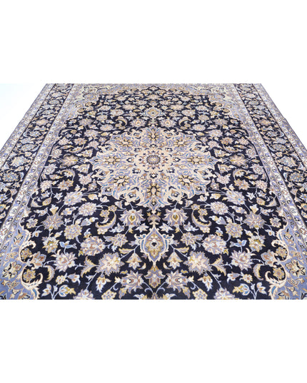 Kashan 9' 7" X 12' 8" Hand Knotted Wool Rug 9' 7" X 12' 8" (292 X 386) / Black / Wool