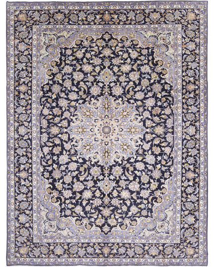 Kashan 9' 7" X 12' 8" Hand Knotted Wool Rug 9' 7" X 12' 8" (292 X 386) / Black / Wool