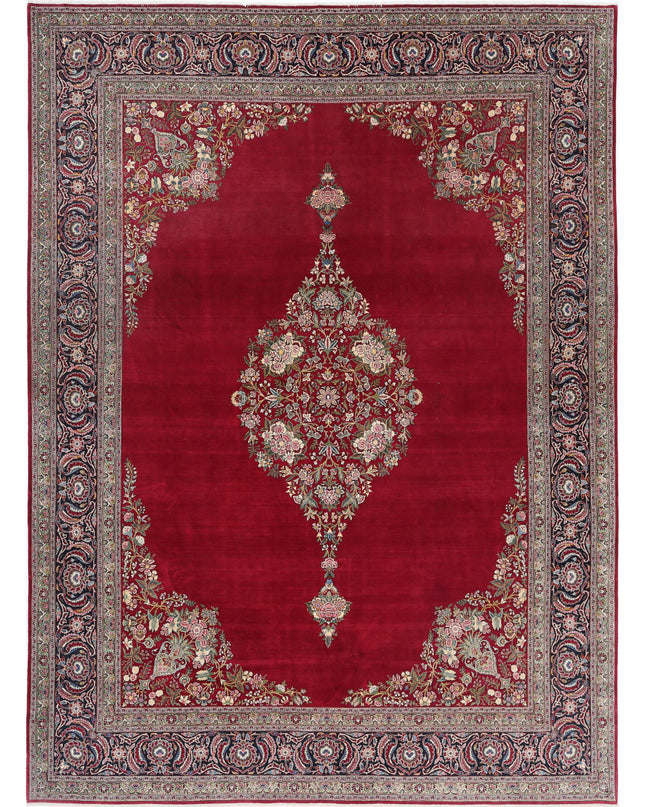 Kashan 10' 5" X 14' 0" Hand Knotted Wool Rug 10' 5" X 14' 0" (318 X 427) / Red / Wool