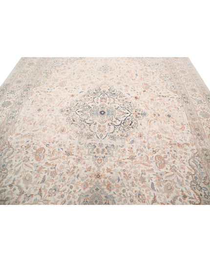 Kashan 9' 6" X 13' 2" Hand Knotted Wool Rug 9' 6" X 13' 2" (290 X 401) / Ivory / Wool