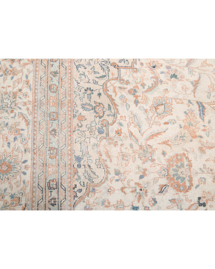 Kashan 9' 6" X 13' 2" Hand Knotted Wool Rug 9' 6" X 13' 2" (290 X 401) / Ivory / Wool