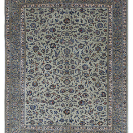 Kashan 9' 11" X 11' 6" Hand Knotted Wool Rug 9' 11" X 11' 6" (302 X 351) / Green / Wool