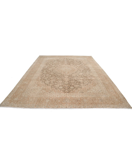 Kashan 9' 5" X 13' 3" Hand Knotted Wool Rug 9' 5" X 13' 3" (287 X 404) / Brown / Wool