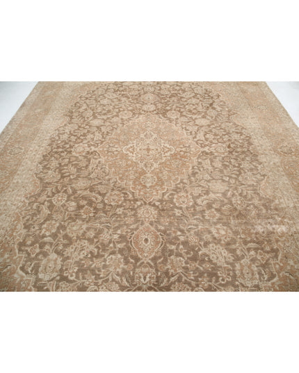 Kashan 9' 5" X 13' 3" Hand Knotted Wool Rug 9' 5" X 13' 3" (287 X 404) / Brown / Wool
