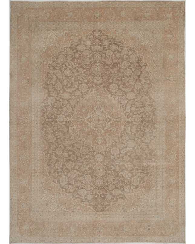 Kashan 9' 5" X 13' 3" Hand Knotted Wool Rug 9' 5" X 13' 3" (287 X 404) / Brown / Wool