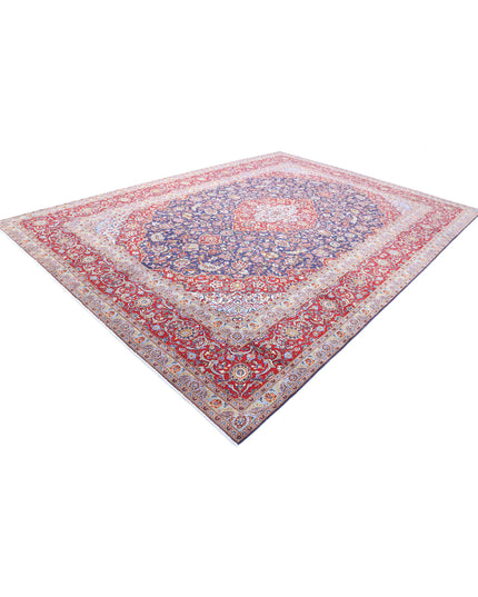 Kashan 9' 6" X 13' 3" Hand Knotted Wool Rug 9' 6" X 13' 3" (290 X 404) / Blue / Wool