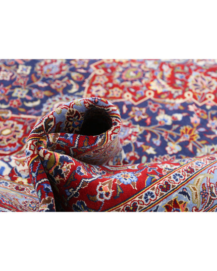 Kashan 9' 6" X 13' 3" Hand Knotted Wool Rug 9' 6" X 13' 3" (290 X 404) / Blue / Wool