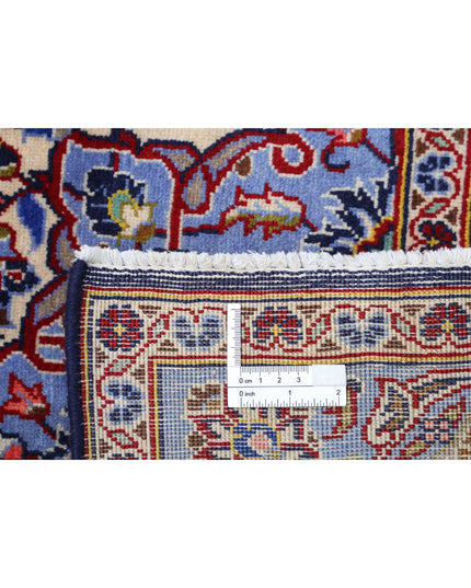 Kashan 9' 6" X 13' 3" Hand Knotted Wool Rug 9' 6" X 13' 3" (290 X 404) / Blue / Wool