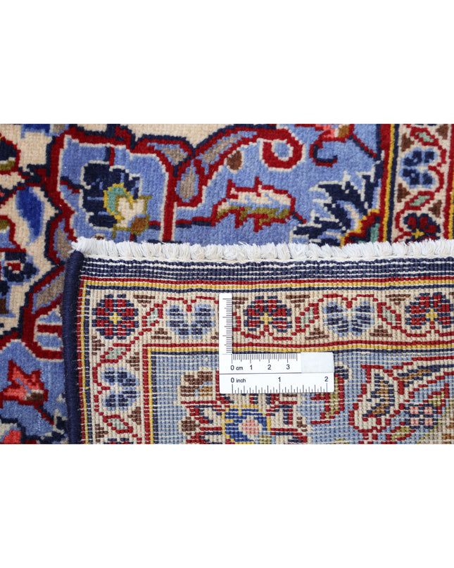 Kashan 9' 6" X 13' 3" Hand Knotted Wool Rug 9' 6" X 13' 3" (290 X 404) / Blue / Wool