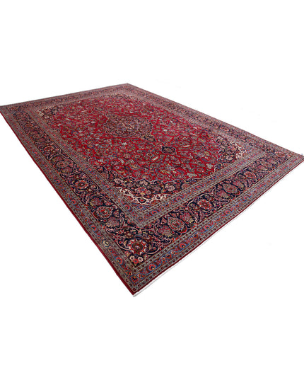 Kashan 9' 0" X 12' 1" Hand Knotted Wool Rug 9' 0" X 12' 1" (274 X 368) / Red / Wool