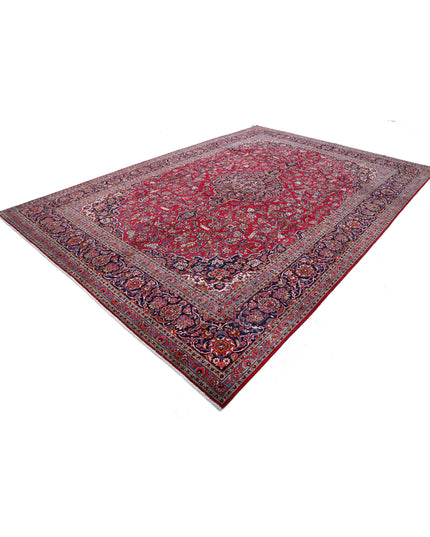Kashan 9' 0" X 12' 1" Hand Knotted Wool Rug 9' 0" X 12' 1" (274 X 368) / Red / Wool