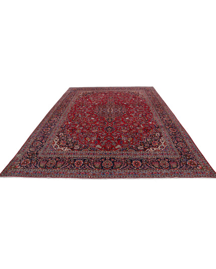 Kashan 9' 0" X 12' 1" Hand Knotted Wool Rug 9' 0" X 12' 1" (274 X 368) / Red / Wool