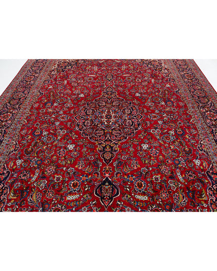 Kashan 9' 0" X 12' 1" Hand Knotted Wool Rug 9' 0" X 12' 1" (274 X 368) / Red / Wool