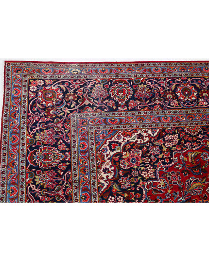 Kashan 9' 0" X 12' 1" Hand Knotted Wool Rug 9' 0" X 12' 1" (274 X 368) / Red / Wool