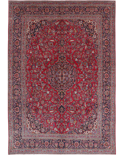 Kashan 9' 0" X 12' 1" Hand Knotted Wool Rug 9' 0" X 12' 1" (274 X 368) / Red / Wool