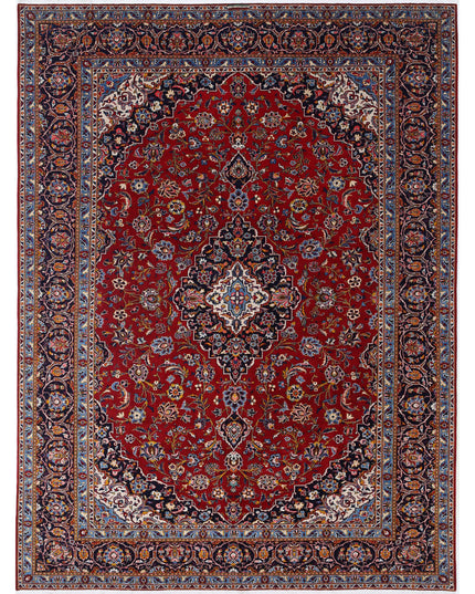 Kashan 9' 7" X 12' 9" Hand Knotted Wool Rug 9' 7" X 12' 9" (292 X 389) / Red / Wool