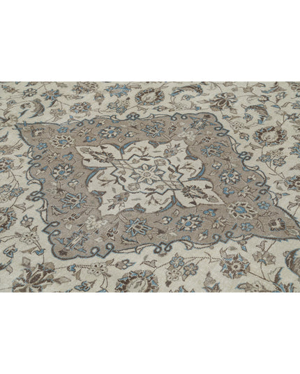 Kashan 9' 7" X 13' 1" Hand Knotted Wool Rug 9' 7" X 13' 1" (292 X 399) / Ivory / Wool