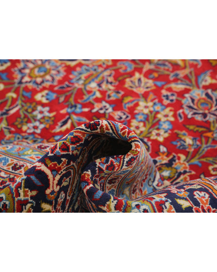 Kashan 9' 6" X 14' 6" Hand Knotted Wool Rug 9' 6" X 14' 6" (290 X 442) / Red / Wool
