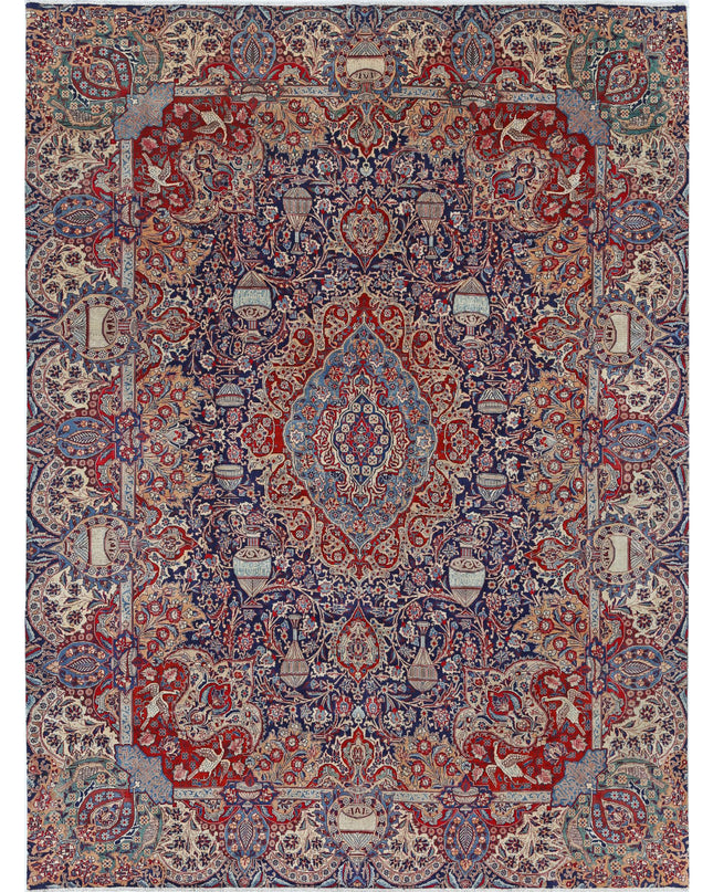 Kashmar 9' 6" X 12' 7" Hand Knotted Wool Rug 9' 6" X 12' 7" (290 X 383) / Blue / Wool