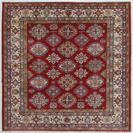 Kazak 5' 11" X 6' 0" Hand Knotted Wool Rug 5' 11" X 6' 0" (180 X 183) / Red / Wool