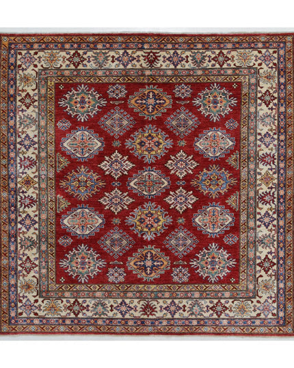 Kazak 5' 11" X 6' 0" Hand Knotted Wool Rug 5' 11" X 6' 0" (180 X 183) / Red / Wool