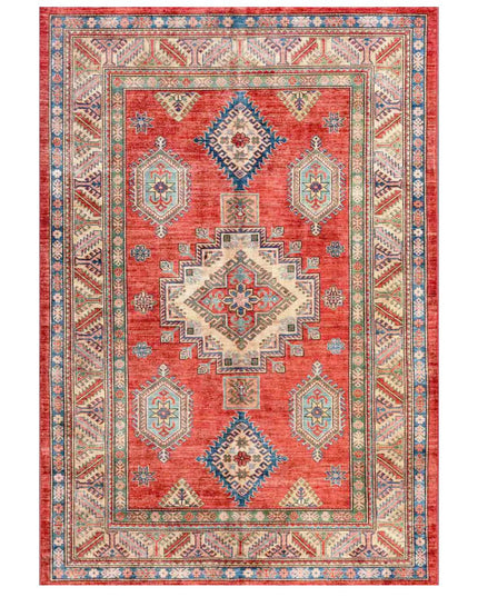 Kazak 5' 6" X 7' 9" Hand Knotted Wool Rug 5' 6" X 7' 9" (168 X 236) / Red / Wool