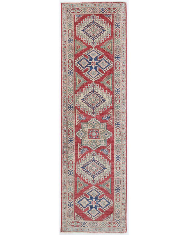Kazak 2' 3" X 8' 6" Hand Knotted Wool Rug 2' 3" X 8' 6" (69 X 259) / Red / Wool