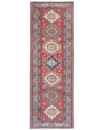 Kazak 2' 7" X 7' 9" Hand Knotted Wool Rug 2' 7" X 7' 9" (79 X 236) / Red / Wool