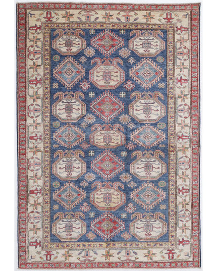 Kazak 5' 6" X 8' 1" Hand Knotted Wool Rug 5' 6" X 8' 1" (168 X 246) / Blue / Wool