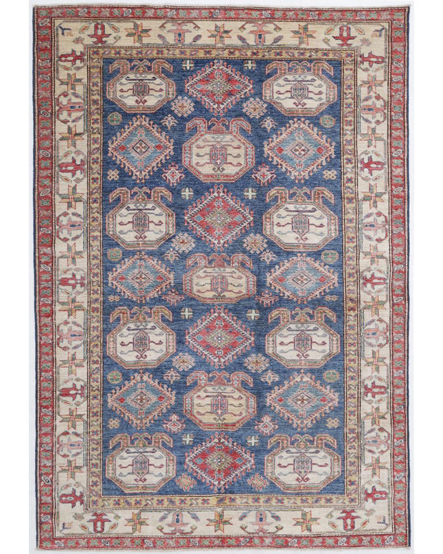 Kazak 5' 6" X 8' 1" Hand Knotted Wool Rug 5' 6" X 8' 1" (168 X 246) / Blue / Wool