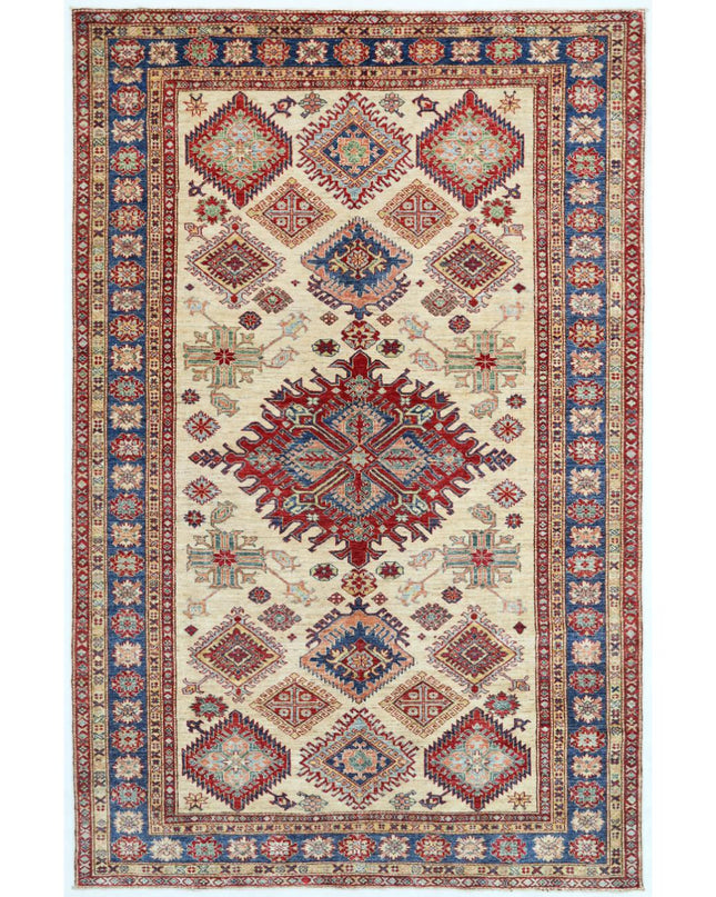 Kazak 6' 4" X 9' 9" Hand Knotted Wool Rug 6' 4" X 9' 9" (193 X 297) / Ivory / Wool