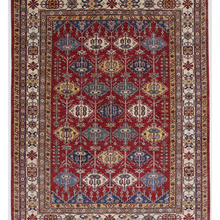 Kazak 5' 8" X 7' 5" Hand Knotted Wool Rug 5' 8" X 7' 5" (173 X 226) / Red / Wool