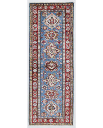 Kazak 2' 1" X 5' 8" Hand Knotted Wool Rug 2' 1" X 5' 8" (63 X 173) / Blue / Wool