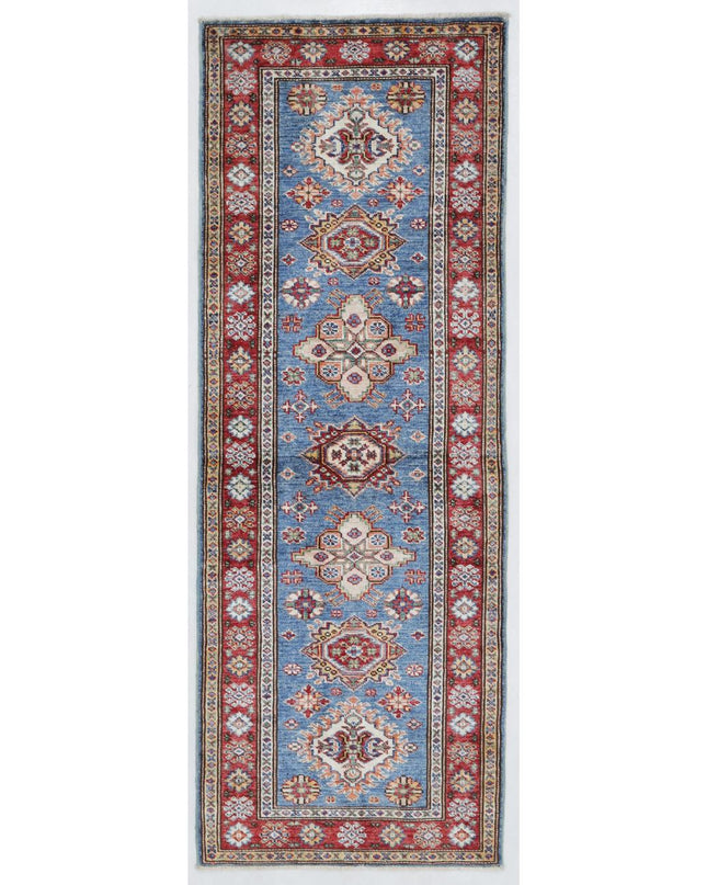 Kazak 2' 1" X 5' 8" Hand Knotted Wool Rug 2' 1" X 5' 8" (63 X 173) / Blue / Wool