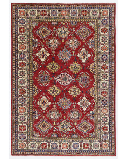 Kazak 5' 9" X 8' 7" Hand Knotted Wool Rug 5' 9" X 8' 7" (175 X 262) / Red / Wool