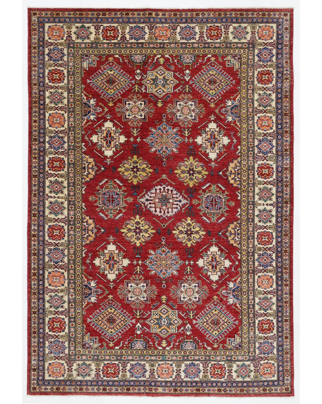 Kazak 5' 9" X 8' 7" Hand Knotted Wool Rug 5' 9" X 8' 7" (175 X 262) / Red / Wool