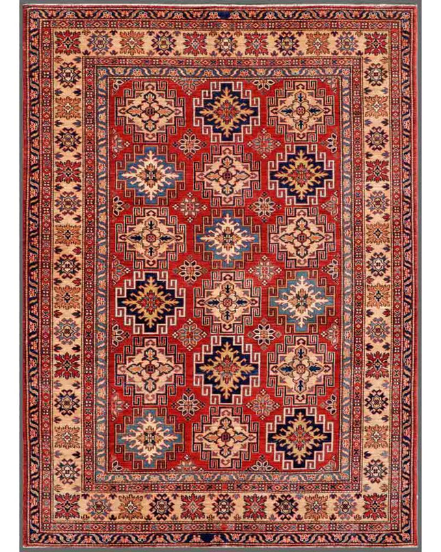 Kazak 5' 6" X 7' 9" Hand Knotted Wool Rug 5' 6" X 7' 9" (168 X 236) / Red / Wool