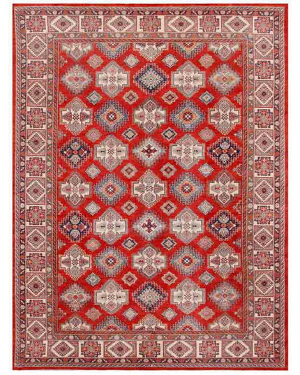 Kazak 12' 1" X 15' 11" Hand Knotted Wool Rug 12' 1" X 15' 11" (368 X 485) / Red / Wool