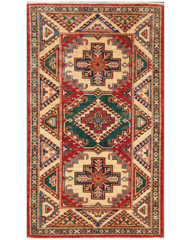 Kazak 2' 11" X 4' 11" Hand Knotted Wool Rug 2' 11" X 4' 11" (89 X 150) / Red / Wool