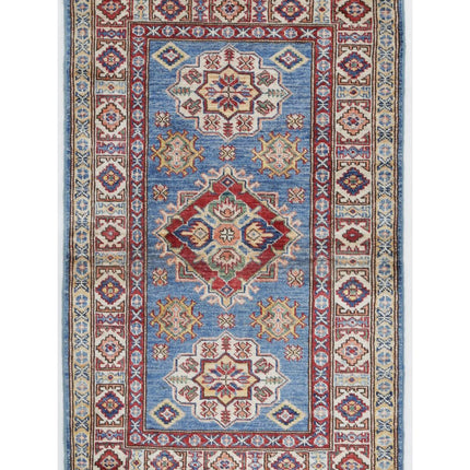 Kazak 2' 5" X 3' 10" Hand Knotted Wool Rug 2' 5" X 3' 10" (74 X 117) / Blue / Wool