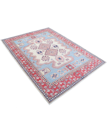 Kazak 5' 1" X 6' 9" Hand Knotted Wool Rug 5' 1" X 6' 9" (155 X 206) / Teal / Wool