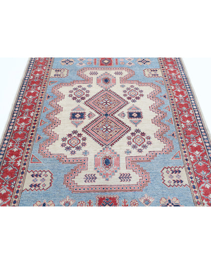 Kazak 5' 1" X 6' 9" Hand Knotted Wool Rug 5' 1" X 6' 9" (155 X 206) / Teal / Wool