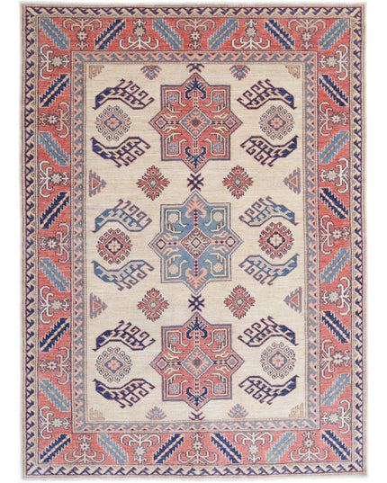 Kazak 4' 11" X 6' 9" Hand Knotted Wool Rug 4' 11" X 6' 9" (150 X 206) / Ivory / Wool